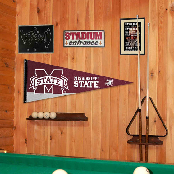 College Flags & Banners Co. Mississippi State Bulldogs Pennant Flag and Wall Tack Mount Pads