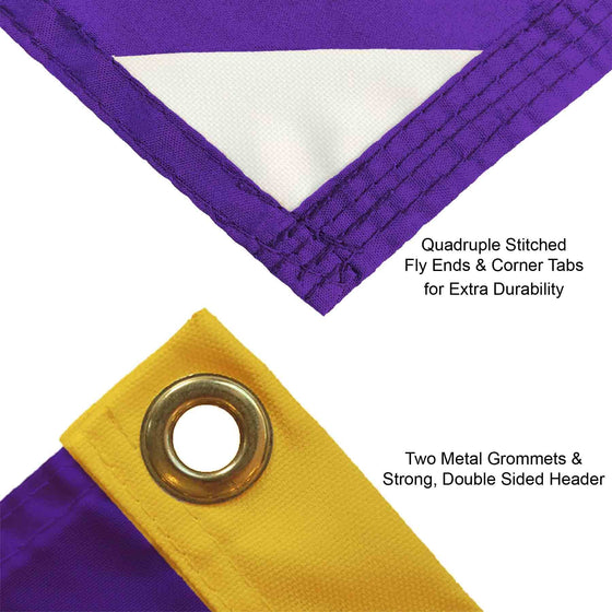 College Flags & Banners Co. Louisiana State LSU Tigers Printed Header 3x5 Foot Banner Flag