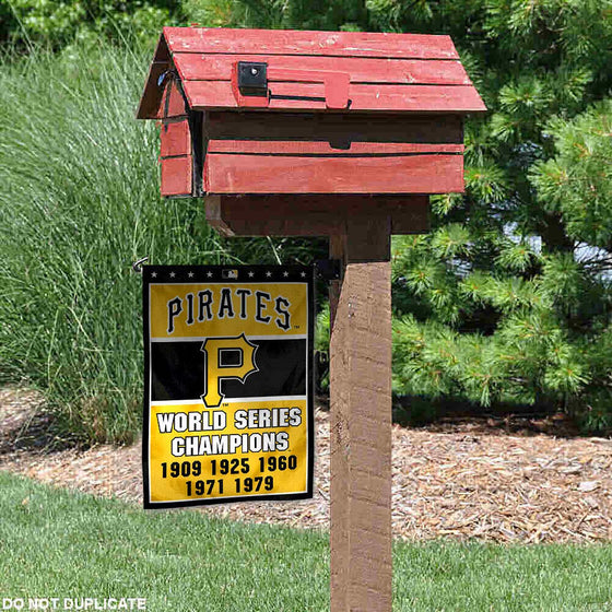 WinCraft Pittsburgh Pirates 5-Time World Series Champions Double Sided Garden Flag