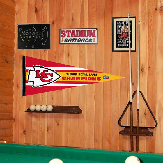 WinCraft Kansas City Chiefs Super Bowl Champions 2023 2022 LVII Pennant Banner Flag