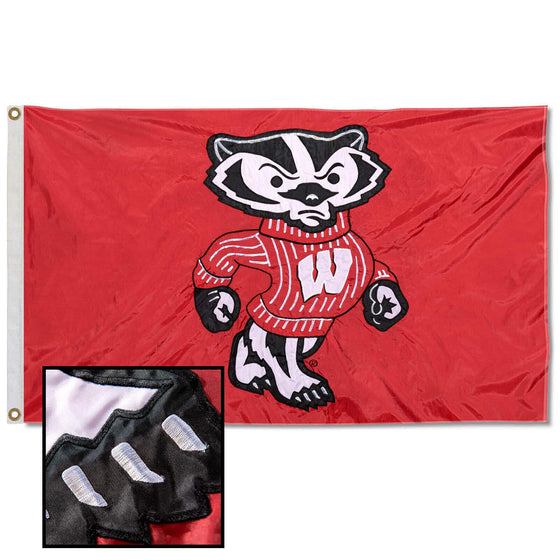 College Flags & Banners Co. Wisconsin Badgers Embroidered and Stitched Nylon Flag