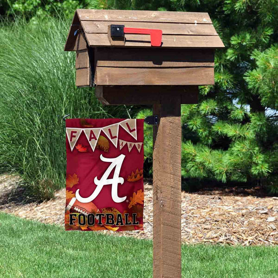 College Flags & Banners Co. Alabama Crimson Tide Fall Leaves Football Season Garden Yard Flag