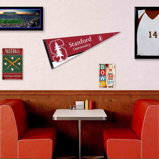 College Flags & Banners Co. Stanford Cardinal Pennant Flag and Wall Tack Mount Pads