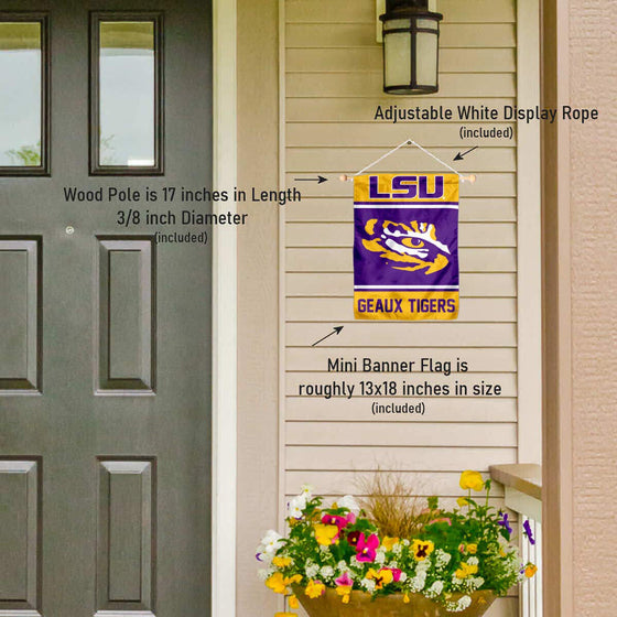 College Flags & Banners Co. Louisiana State LSU Tigers Window Wall Banner Hanging Flag with Suction Cup