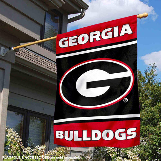 College Flags & Banners Co. Georgia Bulldogs G Two Sided and Double Sided House Flag