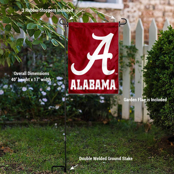 College Flags & Banners Co. Alabama Crimson Tide Script A Garden Flag with Stand Holder