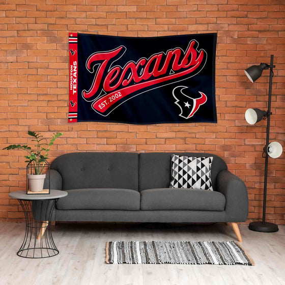 WinCraft Houston Texans Script Logo Premium Flag