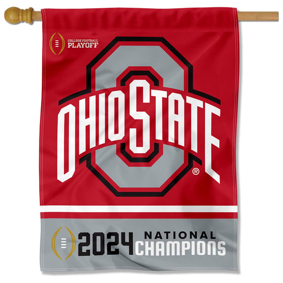 Ohio State Buckeyes Champions 2024 House Banner Flag