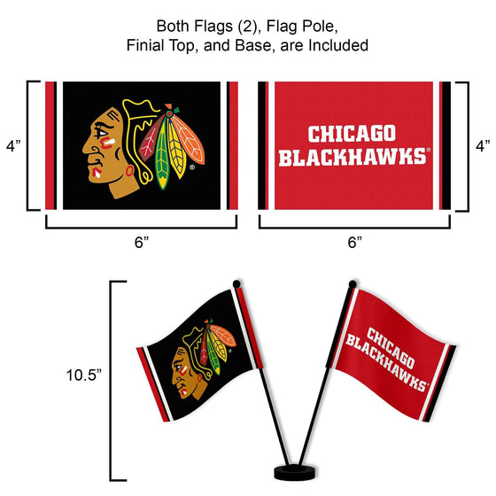 WinCraft Chicago Blackhawks Desk and Table Top Flags