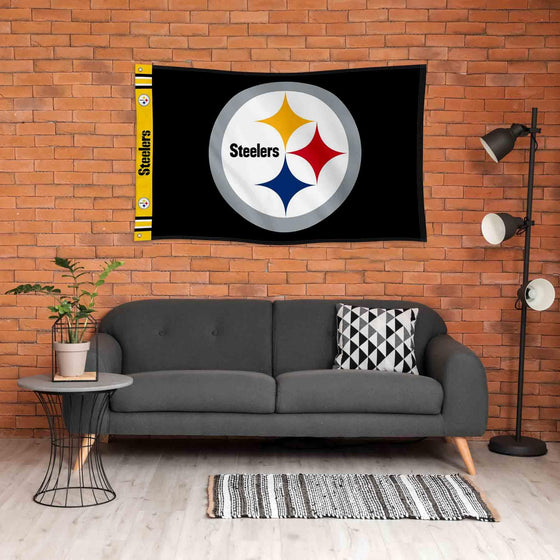 WinCraft Pittsburgh Steelers Printed Header 3x5 Foot Banner Flag