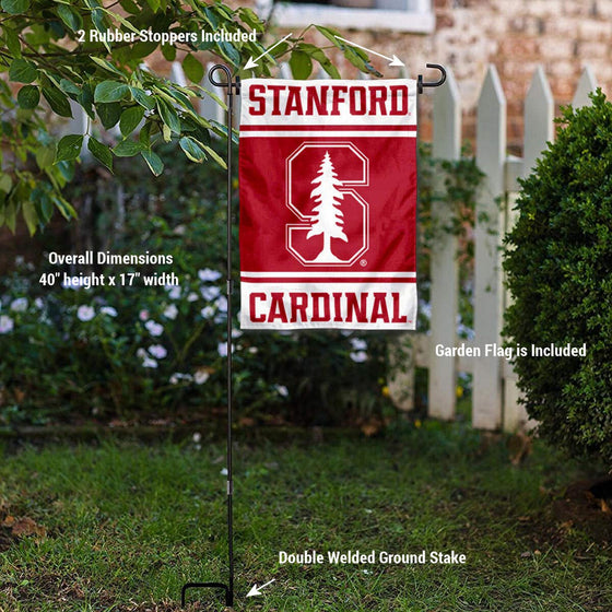 College Flags & Banners Co. Stanford Cardinal Garden Flag with Stand Holder