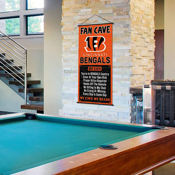 Cincinnati Bengals Man Cave Fan Banner Wall Door Scroll