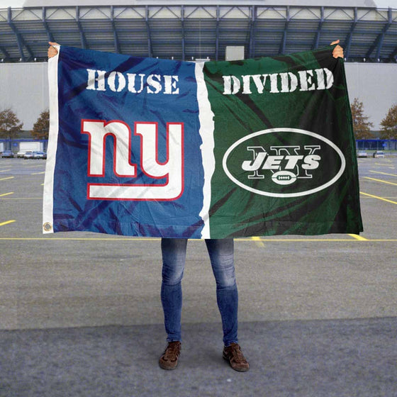 WinCraft NY Giants and New York Jets House Divided Flag