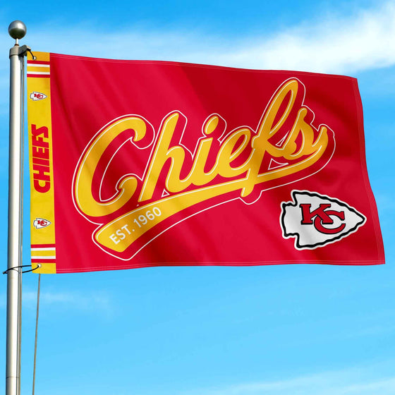 WinCraft Kansas City Chiefs Script Logo Premium Flag