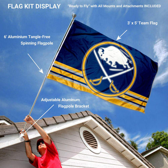 WinCraft Buffalo Sabres Flag Pole and Bracket Set