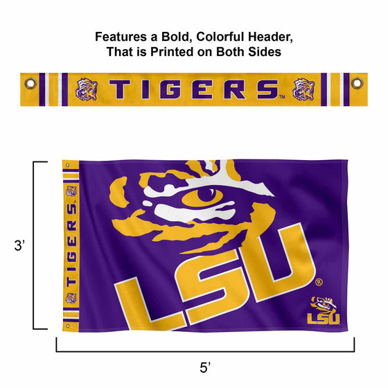 College Flags & Banners Co. Louisiana State LSU Tigers Bold Logo Premium Flag