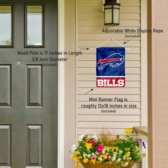 Buffalo Bills Banner Window Wall Hanging Flag with Suction Cup