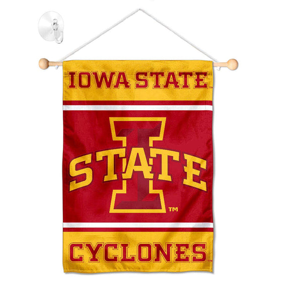 College Flags & Banners Co. Iowa State Cyclones Window Wall Banner Hanging Flag with Suction Cup