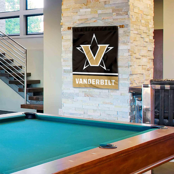 College Flags & Banners Co. Vanderbilt Commodores Banner with Hanging Pole