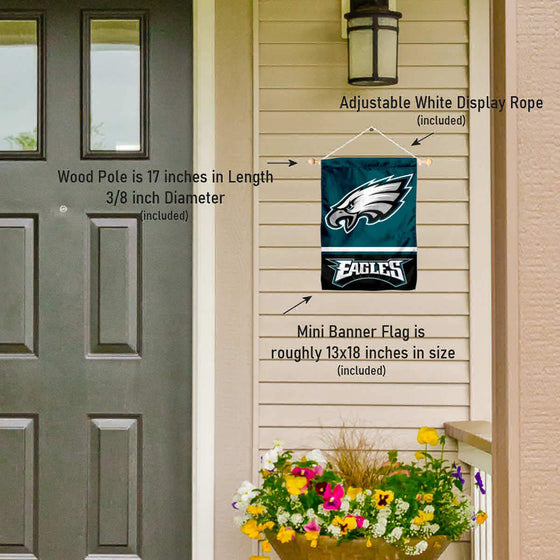 Philadelphia Eagles Banner Window Wall Hanging Flag with Suction Cup