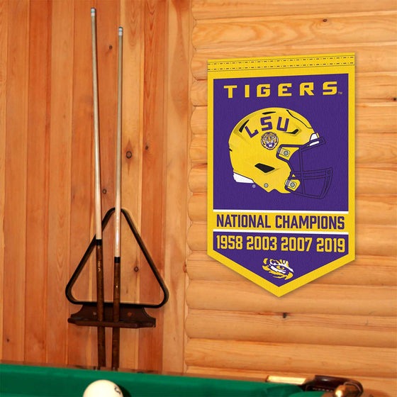 Louisiana State LSU Tigers 4 Time 4X Football National Champions Banner