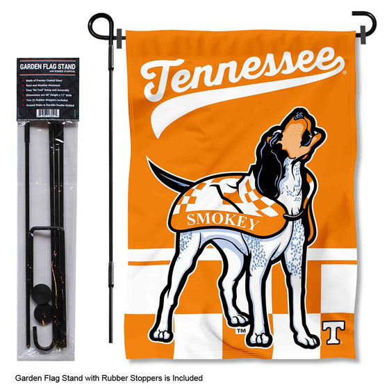 College Flags & Banners Co. Tennessee Volunteers Mascot Smokey Garden Flag with Stand Holder