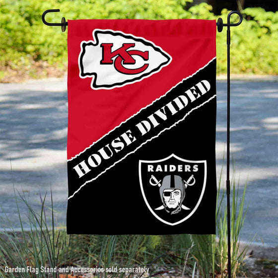 WinCraft House Divided Chiefs and Raiders Double Sided Garden Flag