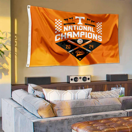 Tennessee Volunteers College Baseball National Champions 2024 3x5 Grommet Flag