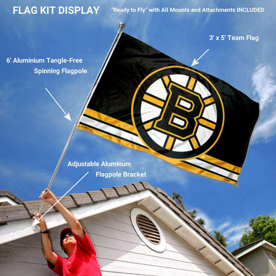 WinCraft Boston Bruins Flag Pole and Bracket Set