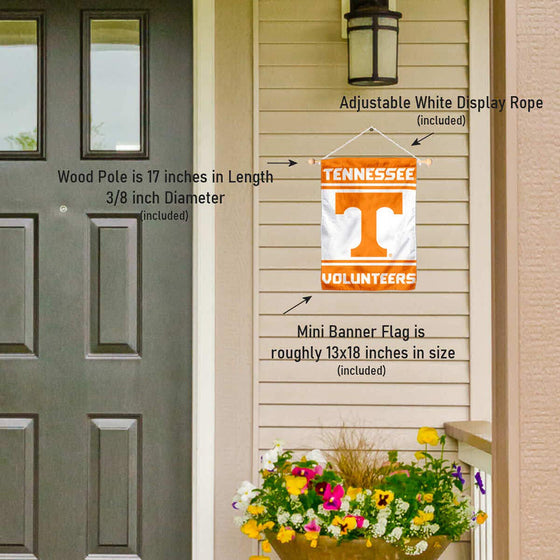 College Flags & Banners Co. Tennessee Volunteers Window Wall Banner Hanging Flag with Suction Cup