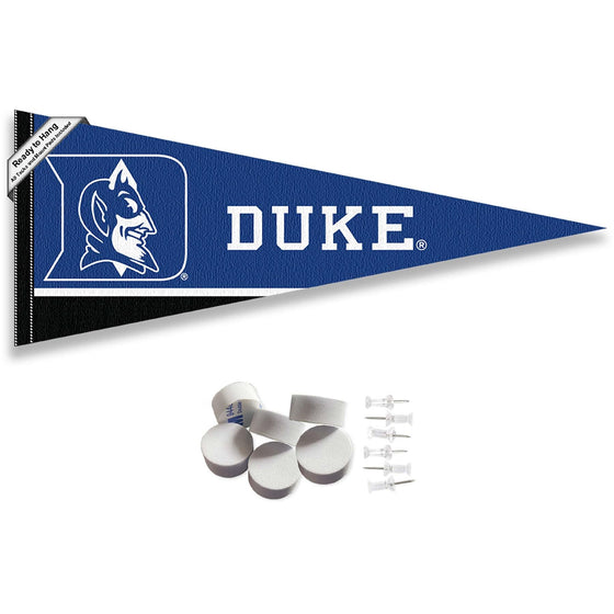 College Flags & Banners Co. Duke Blue Devils Pennant Flag and Wall Tack Mount Pads