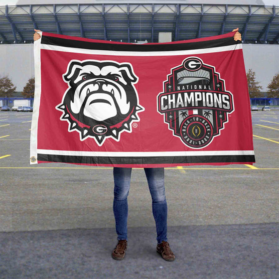 Georgia Bulldogs 2022 College Football National Champions Banner Flag