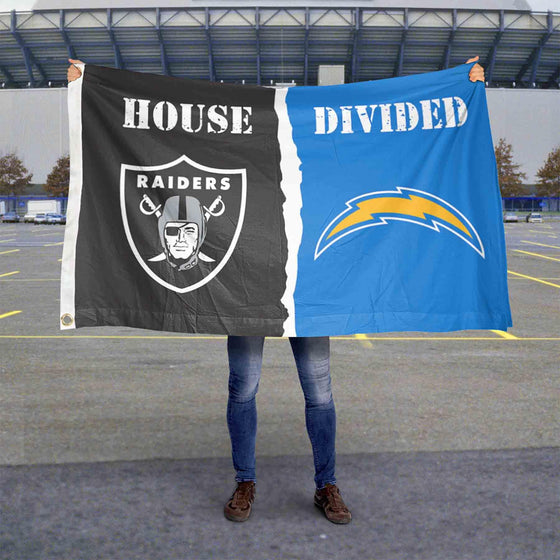 WinCraft Raiders and Chargers House Divided Flag Rivalry Banner