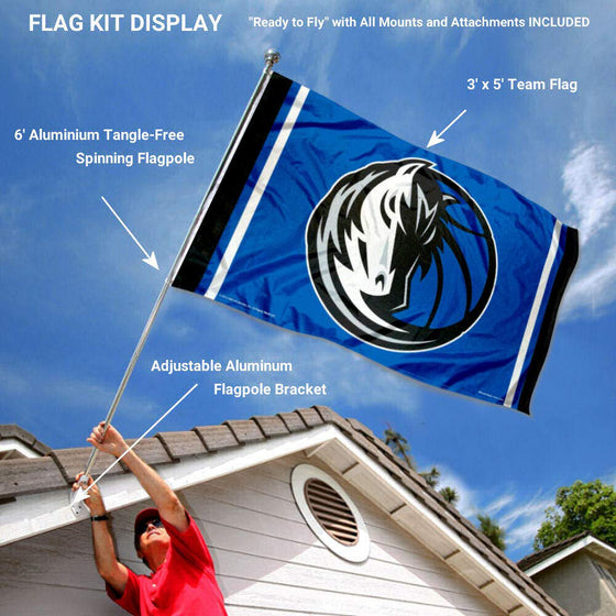 WinCraft Dallas Mavericks Flag Pole and Bracket Set