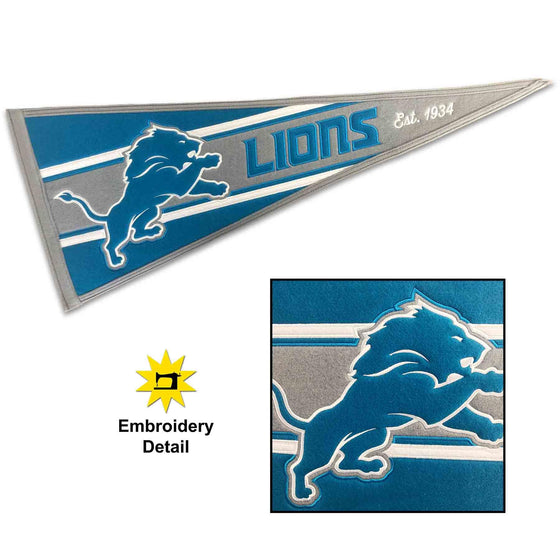 WinCraft Detroit Lions Embroidered and Sewn Pennant