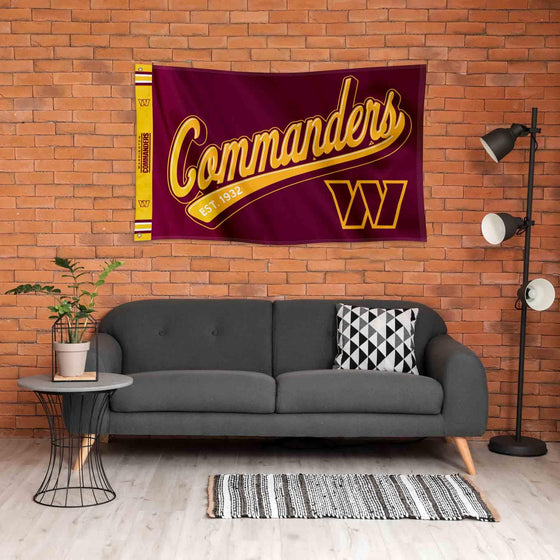 WinCraft Washington Commanders Script Logo Premium Flag