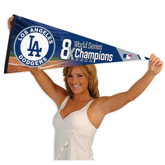 WinCraft Los Angeles Dodgers 8 Time World Champions Soft Felt Pennant