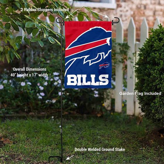 WinCraft Buffalo Bills Bold Logo Garden Flag and Flagpole Mount