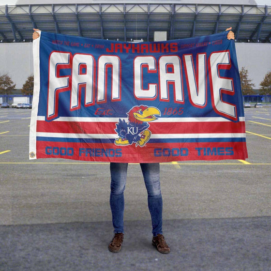 Kansas Jayhawks Fan Man Cave Banner Flag