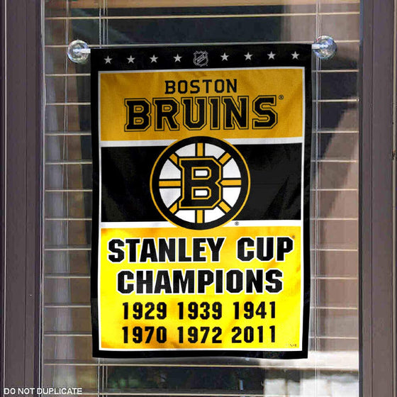 WinCraft Boston Bruins 6 Time Stanley Cup Champions Double Sided Garden Flag