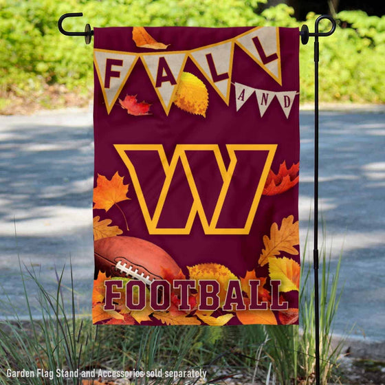 WinCraft Washington Commanders Fall Leaves Decorative Football Garden Flag Double Sided Banner