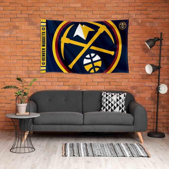 WinCraft Denver Nuggets Printed Header 3x5 Premium Banner Flag