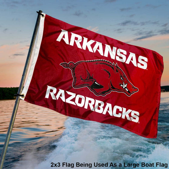 College Flags & Banners Co. Arkansas Razorbacks Small 2'x3' Flag and USA 3x5 Flag Set