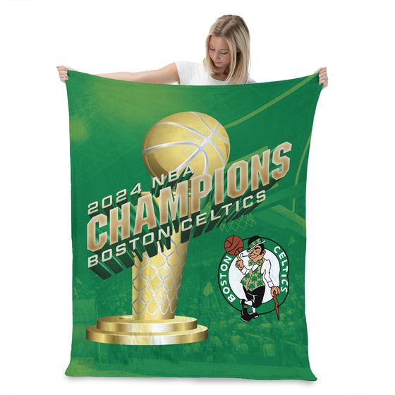 Northwest NBA Boston Celtics NBA Champions 2024 Silk Touch Throw Blanket, 50" x 60", Sovereign