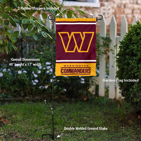 WinCraft Washington Commanders Garden Flag and Flagpole Mount