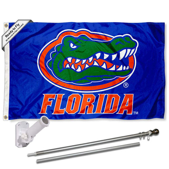 College Flags & Banners Co. Florida Gators Blue Flag with Pole and Bracket Kit