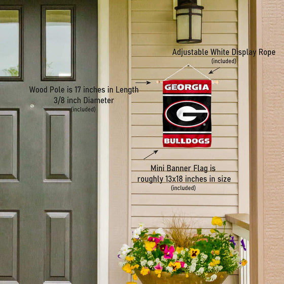 College Flags & Banners Co. Georgia Bulldogs Window Wall Banner Hanging Flag with Suction Cup