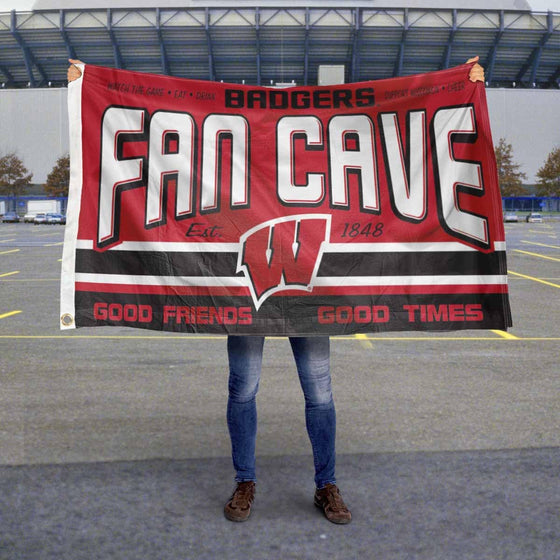 Wisconsin Badgers Fan Man Cave Banner Flag