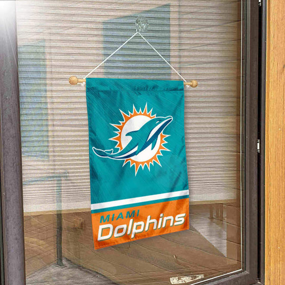 Miami Dolphins Banner Window Wall Hanging Flag with Suction Cup