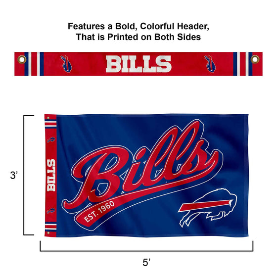 WinCraft Buffalo Bills Script Logo Premium Flag